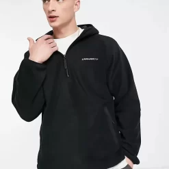 Carhartt WIP Beaumont Half-Zip Fleece Hoodie - Black