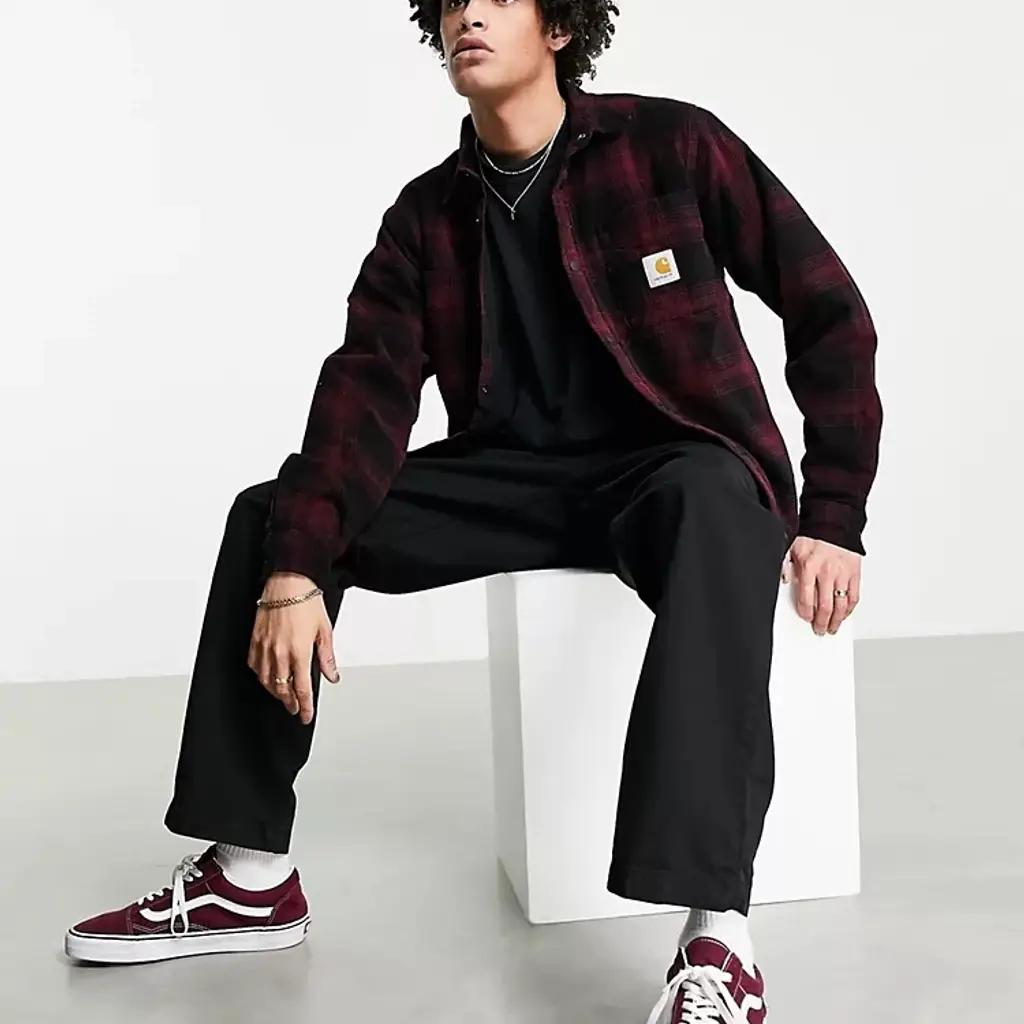 Carhartt WIP Dustin Fleece Lined Check Overshirt - Red - Image 4