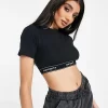 Carhartt WIP Logo Waist Crop T-Shirt - Black