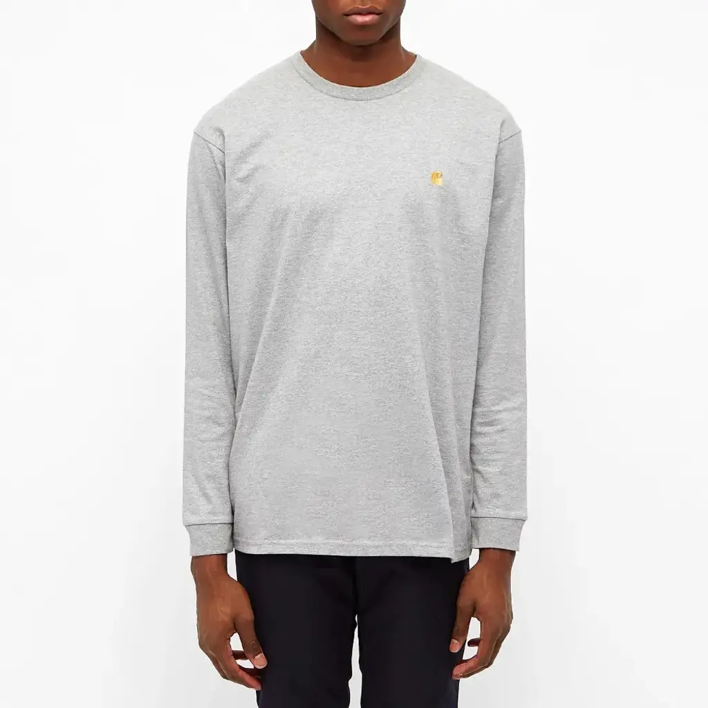 Carhartt WIP Long Sleeve Chase T-Shirt - Grey Heather