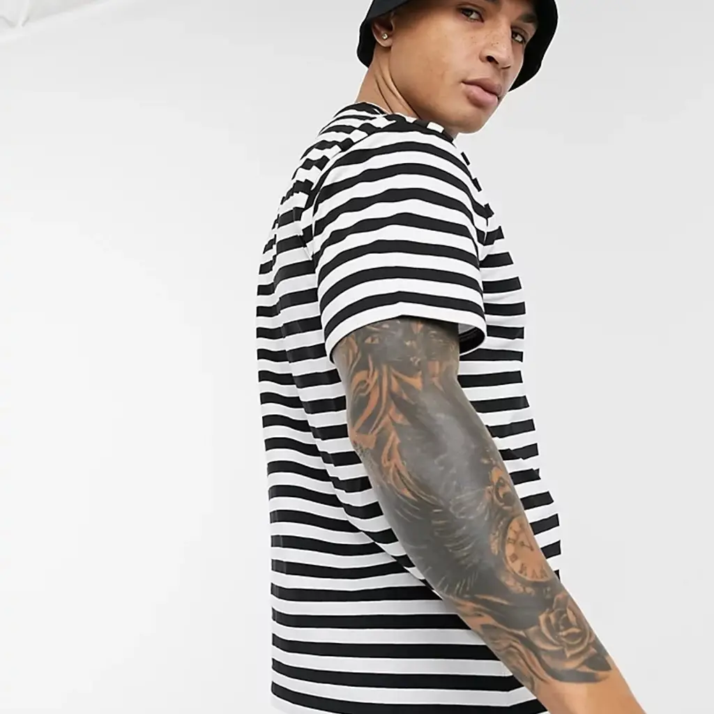 Carhartt WIP Scotty Striped Pocket T-Shirt - Black - Image 2