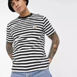 Carhartt WIP Scotty Striped Pocket T-Shirt - Black