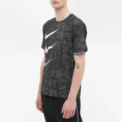 CDG Black X Nike Horizontal Multi Swoosh T-Shirt - Black