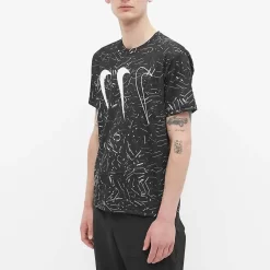 CDG Black X Nike Vertical Multi Swoosh T-Shirt - Black