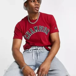 Champion Large Logo Crew T-Shirt - Red