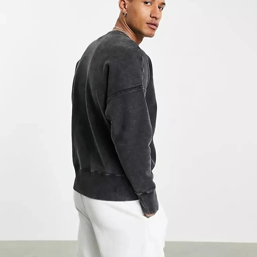 Champion Reverse Weave Acid Wash Sweatshirt - Black - Image 2