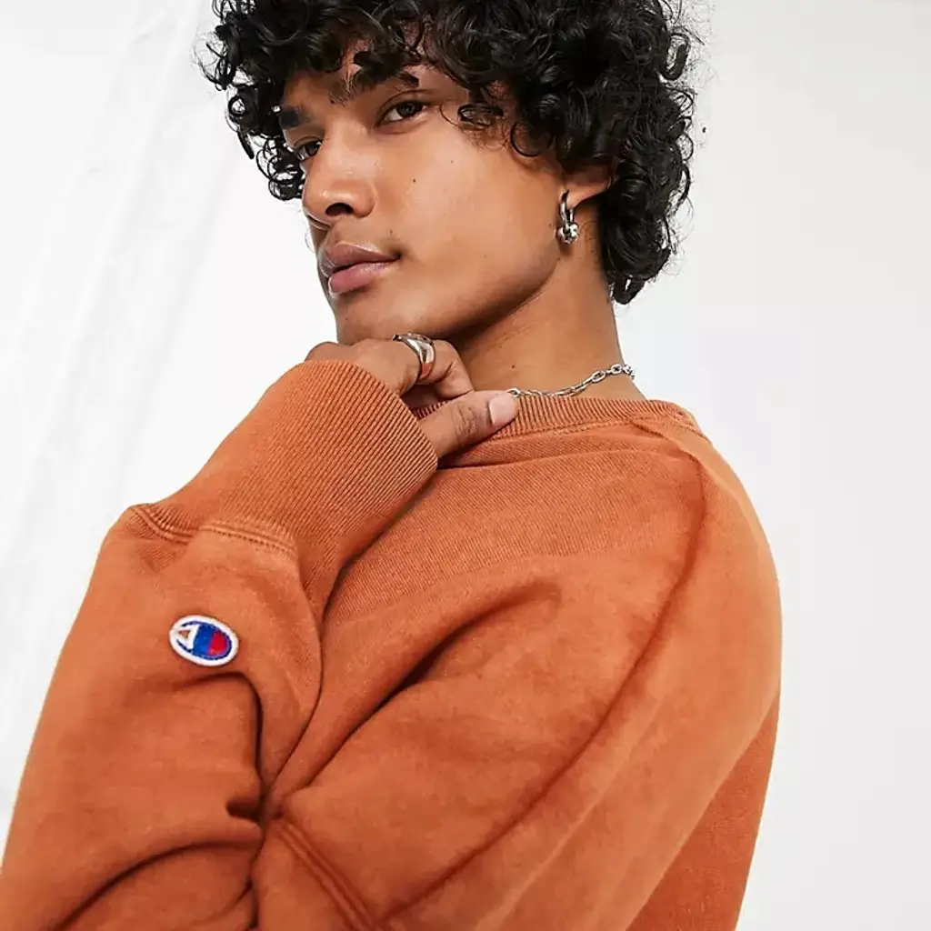 Champion Reverse Weave Oversized Logo Sweatshirt - Orange - Image 3