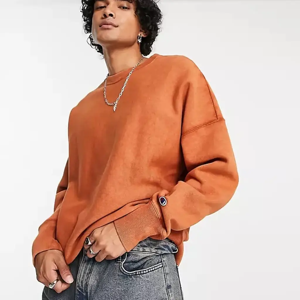 Champion Reverse Weave Oversized Logo Sweatshirt - Orange