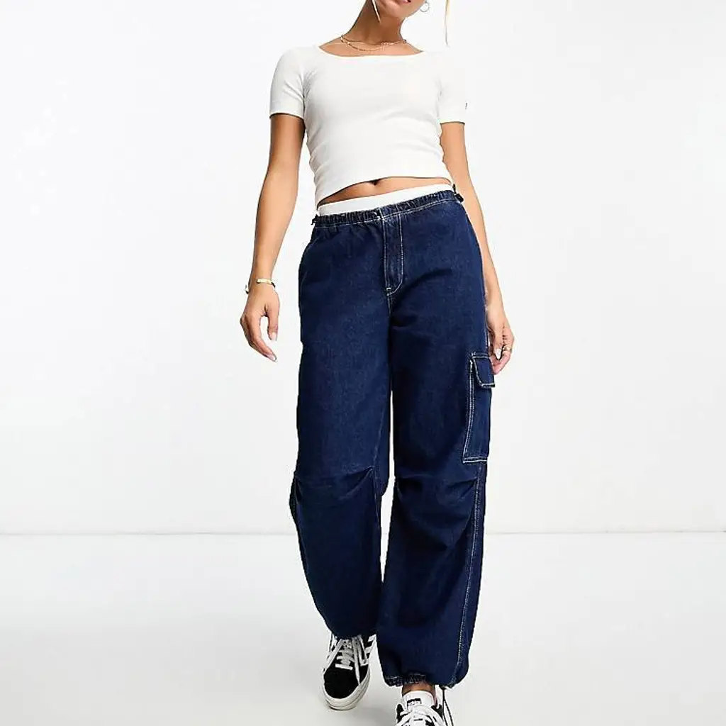 Champion Reverse Weave Premium Ribbed Cropped Top - White - Image 3