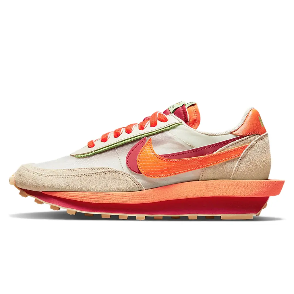 CLOT X Sacai X Nike LDWaffle Net Orange Blaze