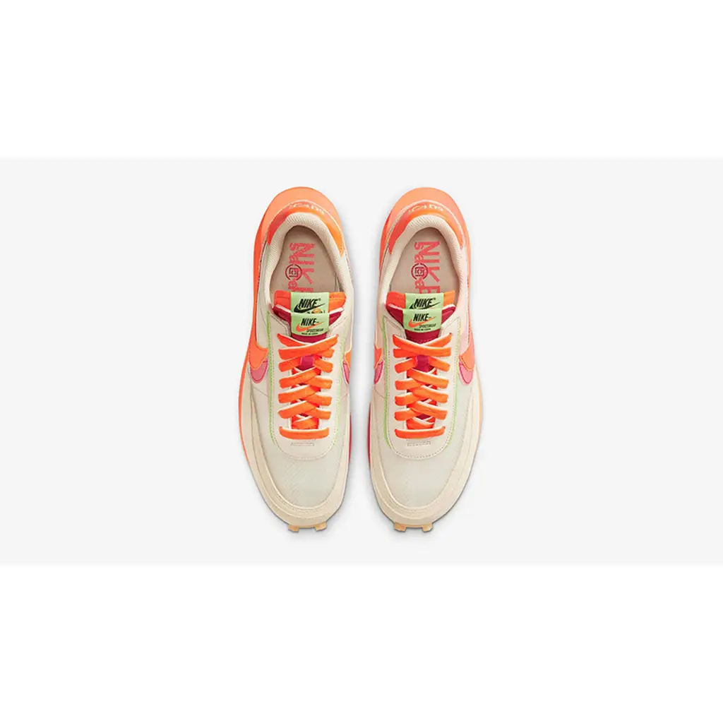 CLOT X Sacai X Nike LDWaffle Net Orange Blaze - Image 3
