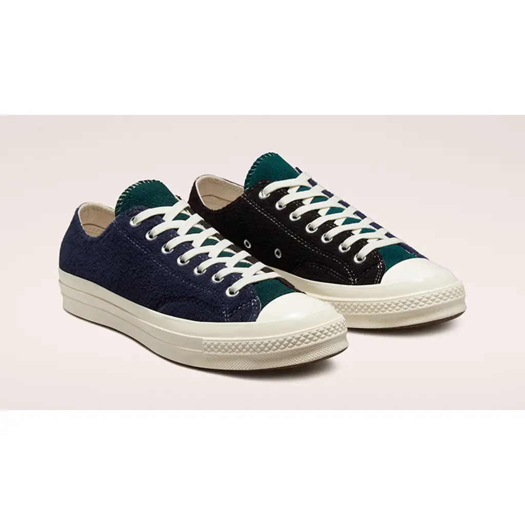 Converse Chuck 70 Renew Fleece Low Black Blue Green - Image 3
