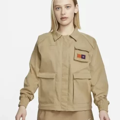Nike F.C. Barcelona Swoosh Woven Football Jacket - Desert Khaki