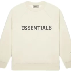 Fear Of God ESSENTIALS 3D Silicon Applique Crewneck Sweatshirt - Buttercream