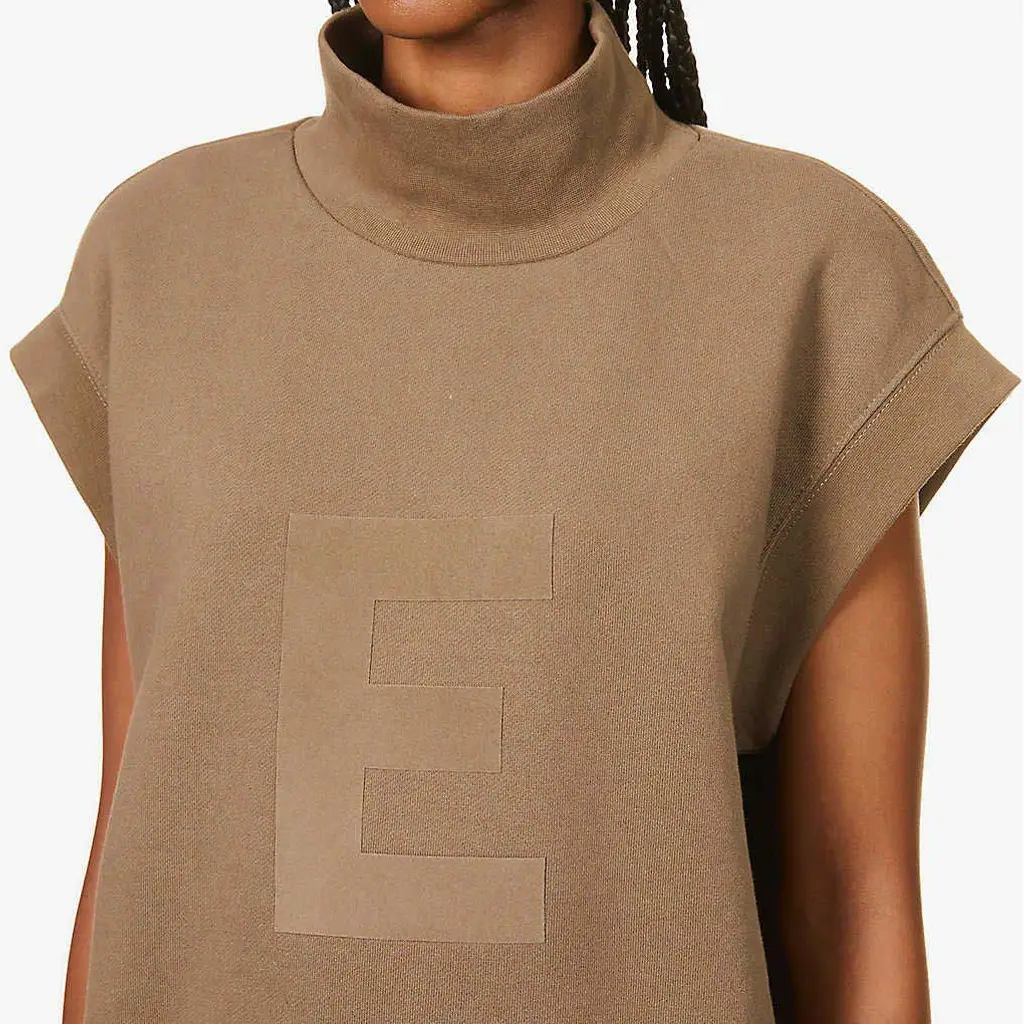 Fear Of God ESSENTIALS High Neck Cotton Top - Wood - Image 4