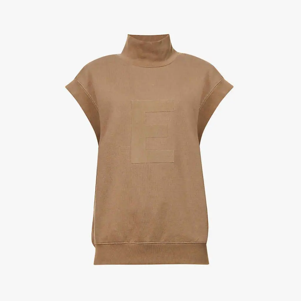 Fear Of God ESSENTIALS High Neck Cotton Top - Wood