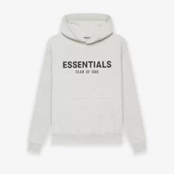 Fear Of God ESSENTIALS Kids Pull-Over Hoodie - Light Heather Oatmeal