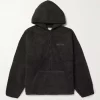 Fear Of God ESSENTIALS Logo-Appliqued Fleece Half-Zip Hoodie - Iron