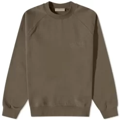 Fear Of God ESSENTIALS Logo Crew Neck Sweat - Wood