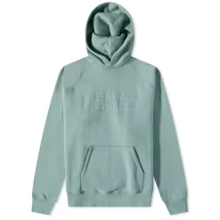 Fear Of God ESSENTIALS Logo-Flocked Cotton-Blend Hoodie - Sycamore