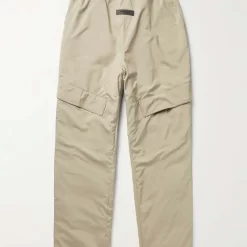 Fear Of God ESSENTIALS Storm Straight-Leg Logo-Appliqued Shell Trousers - Camel