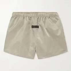 Fear Of God ESSENTIALS Straight-Leg Logo-Appliqued Shell Shorts - Brown