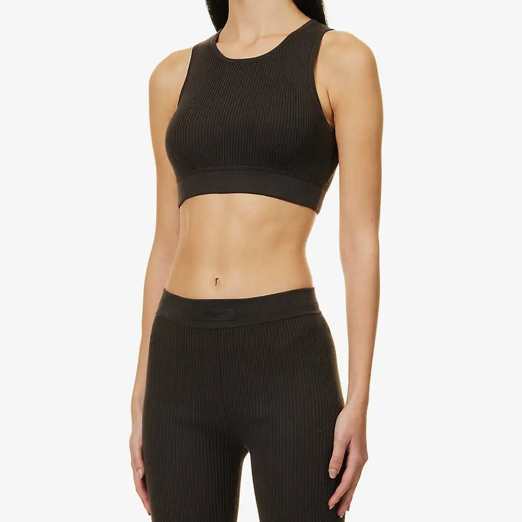 Fear Of God ESSENTIALS Logo-Tab Ribbed Woven Shorts - Off-Black - Image 3