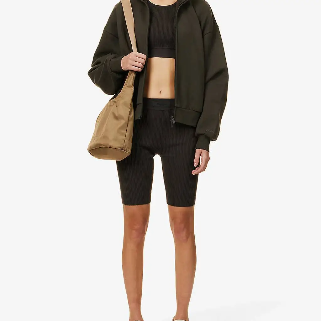 Fear Of God ESSENTIALS Logo-Tab Ribbed Woven Shorts - Off-Black - Image 5