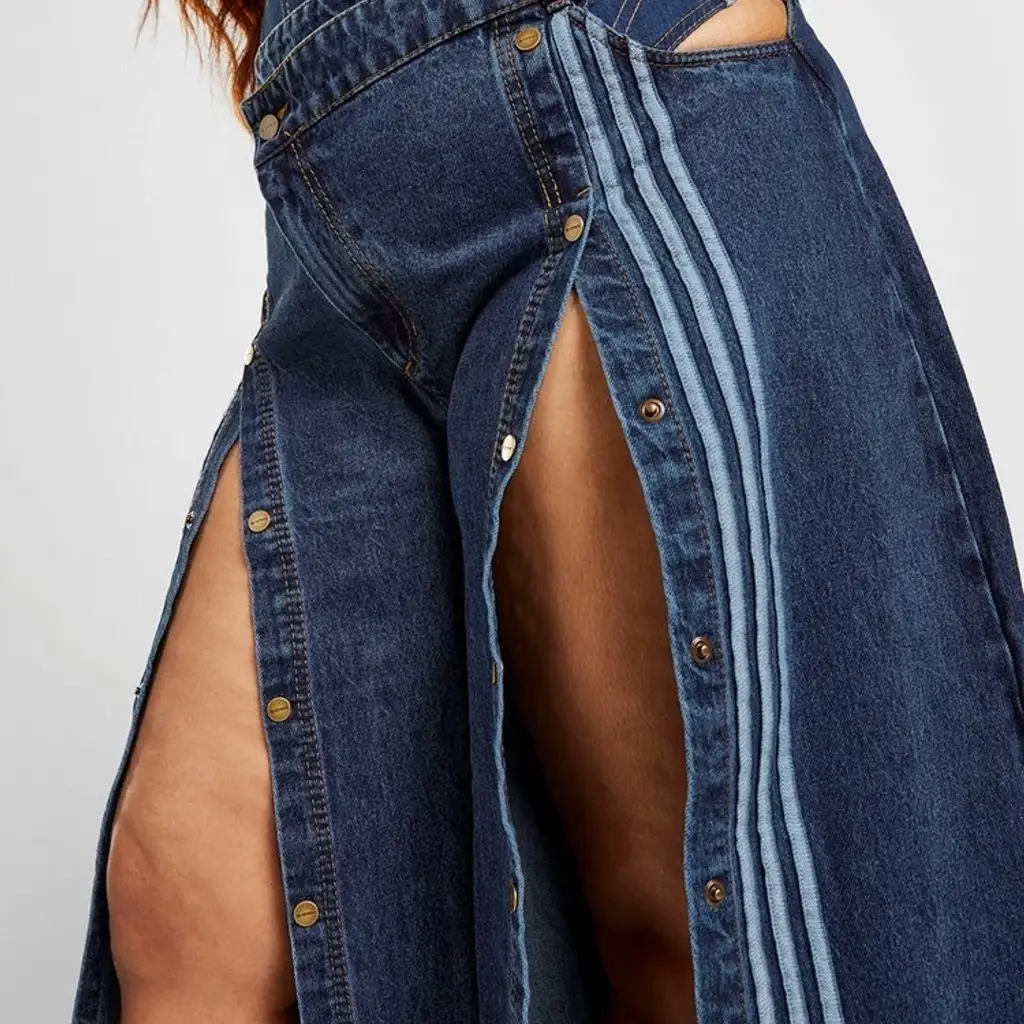 IVY PARK X Adidas Denim Snap Pants (Plus Size) - Indigo - Image 3