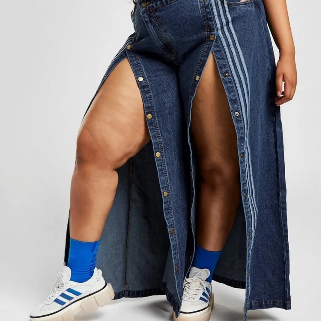 IVY PARK X Adidas Denim Snap Pants (Plus Size) - Indigo