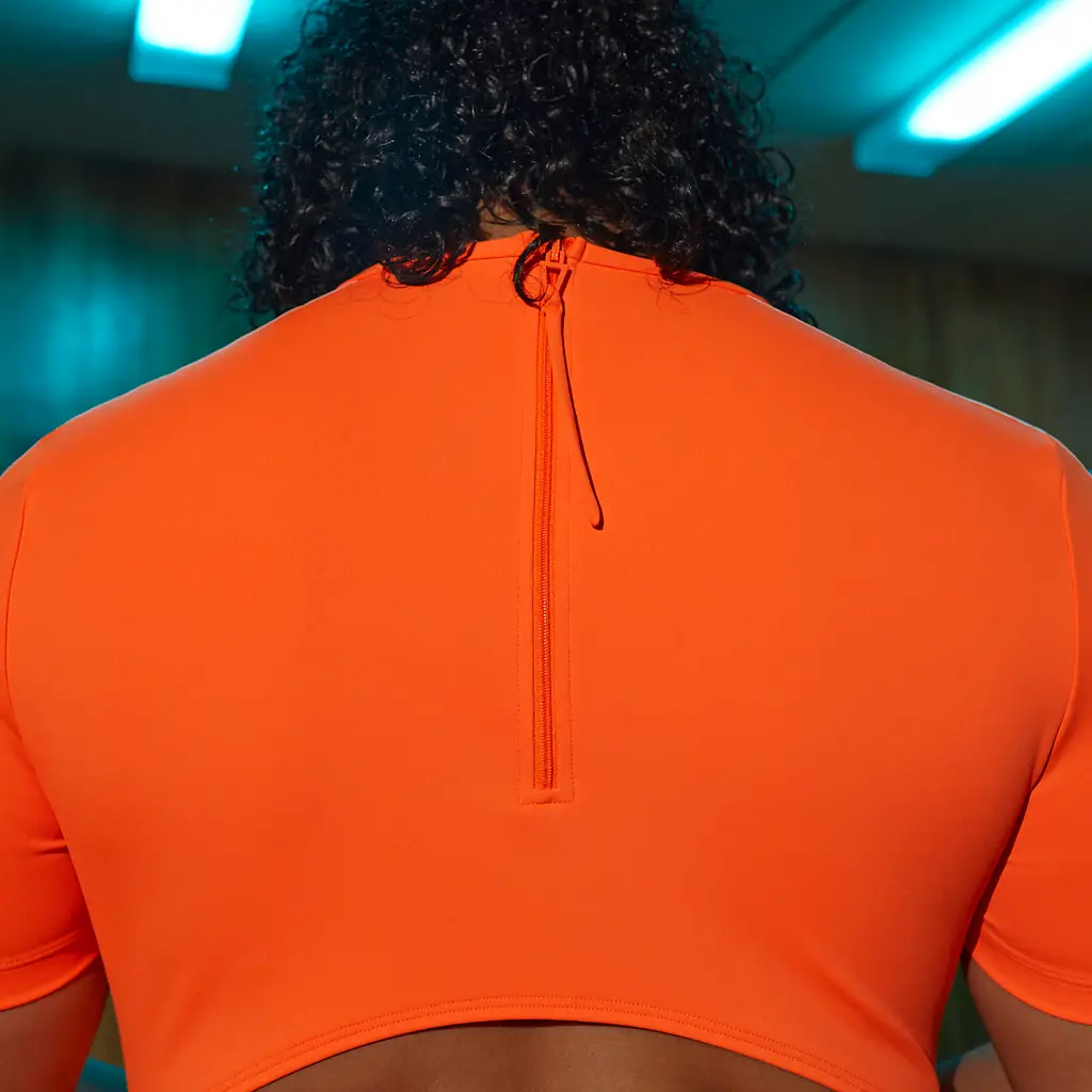 IVY PARK X Adidas Knot Swimsuit (Plus Size) - Solar Orange - Image 4