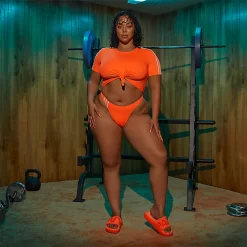 IVY PARK X Adidas Knot Swimsuit (Plus Size) - Solar Orange