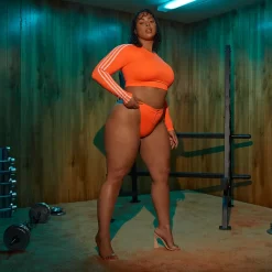 IVY PARK X Adidas Snap Bikini Bottom (Plus Size) - Solar Orange