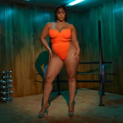 IVY PARK X Adidas Spaghetti Strap One Piece Swimsuit (Plus Size) - Solar Orange