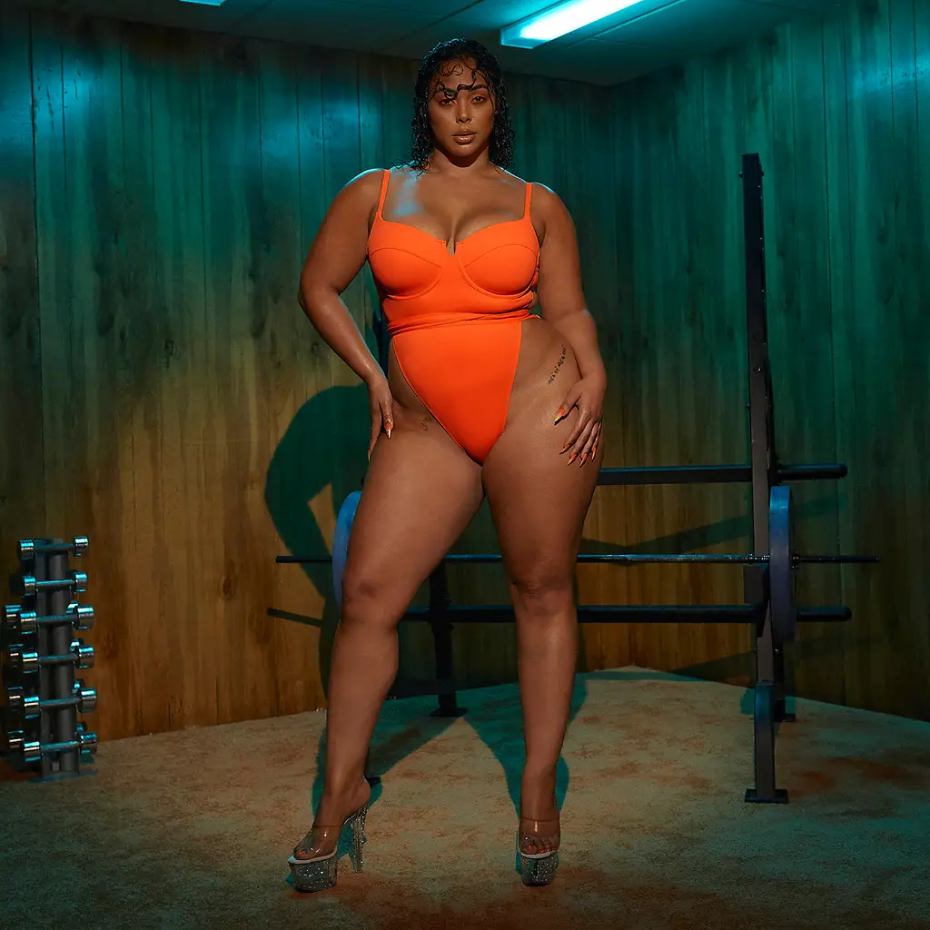 IVY PARK X Adidas Spaghetti Strap One Piece Swimsuit (Plus Size) - Solar Orange