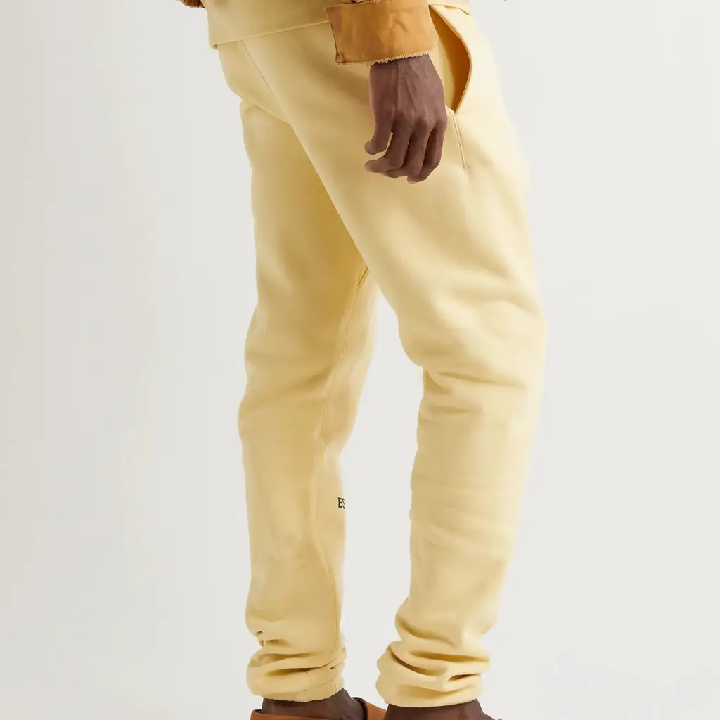 MR Porter X Fear Of God Essentials Logo-Print Jersey Sweatpants Cream - Cream - Image 2