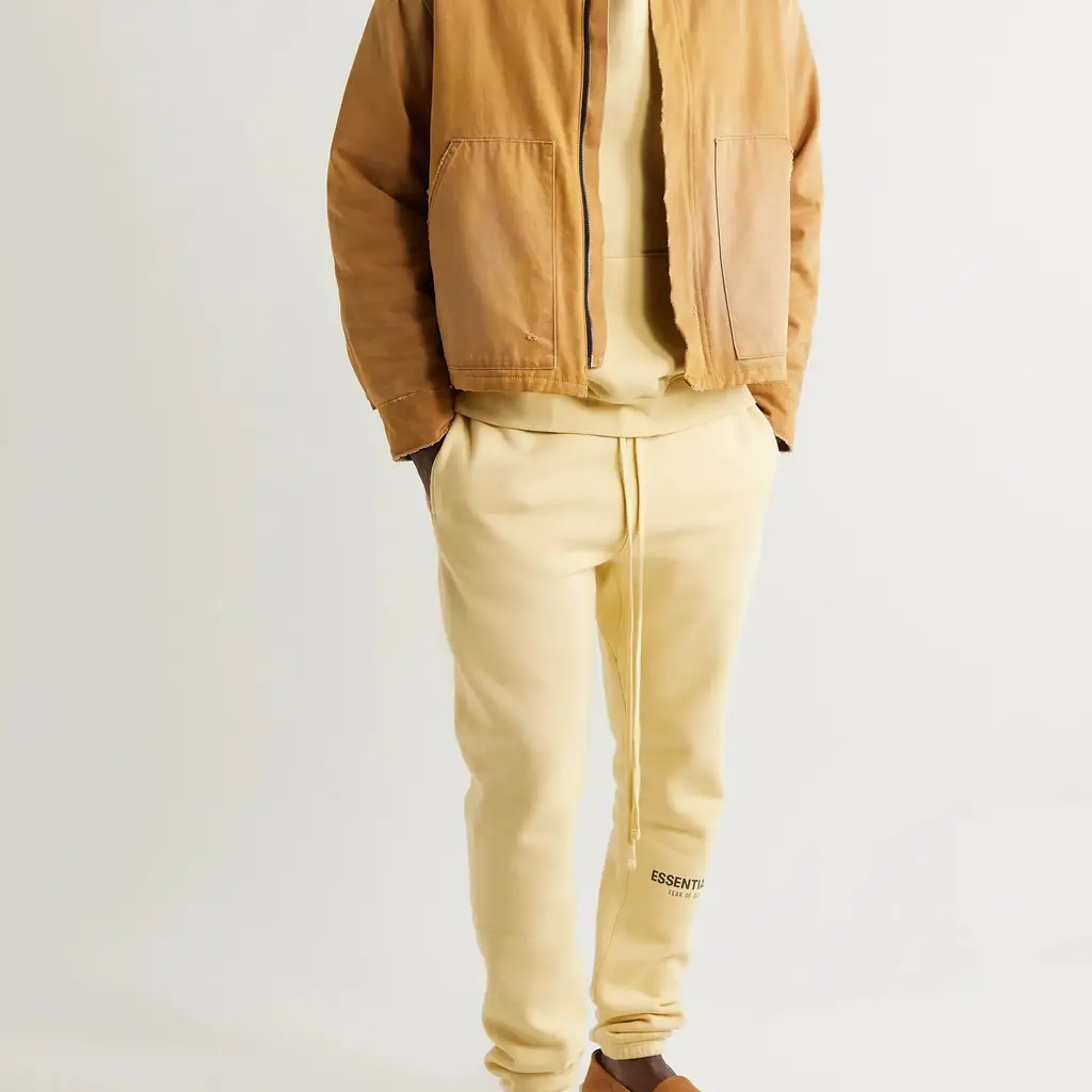 MR Porter X Fear Of God Essentials Logo-Print Jersey Sweatpants Cream - Cream - Image 5