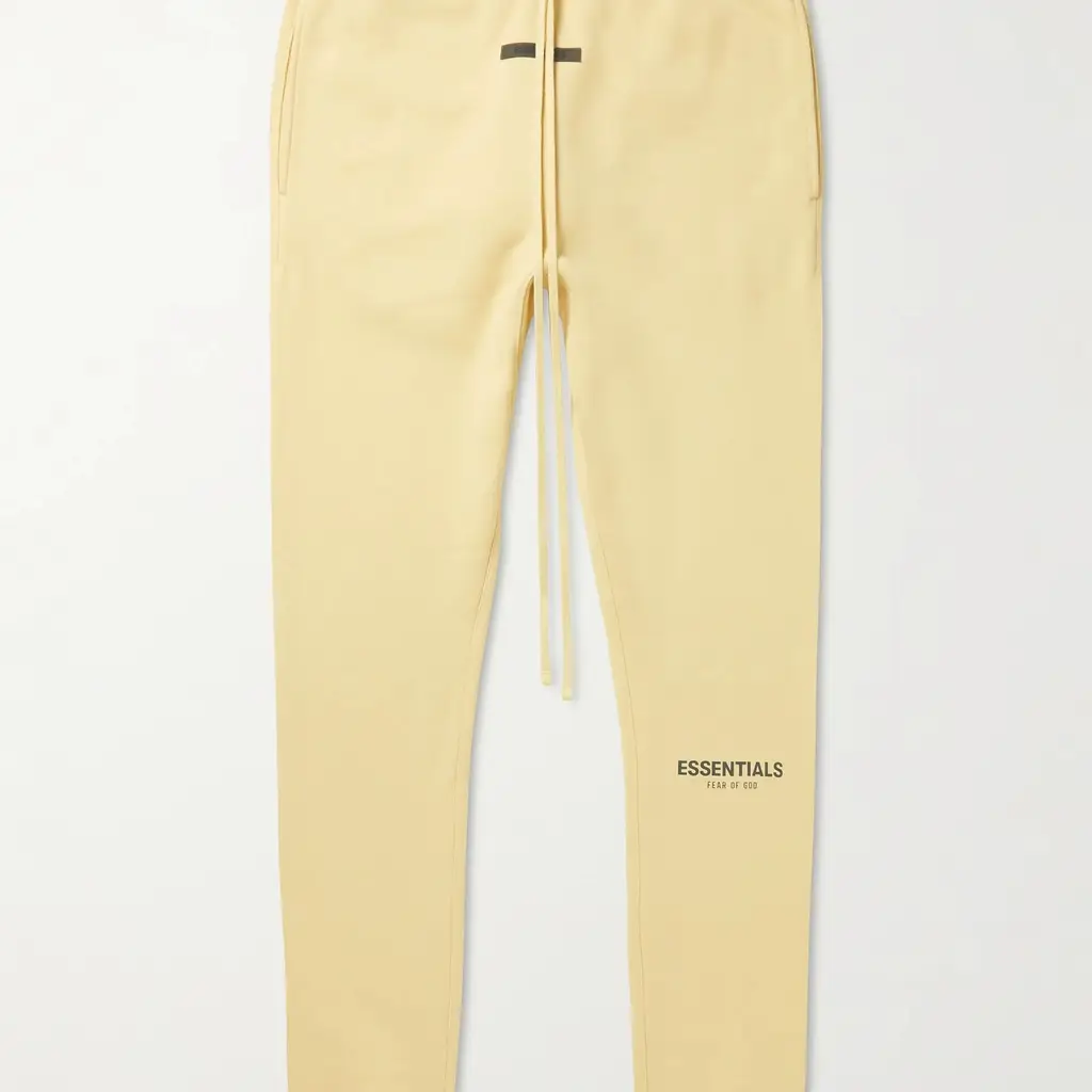 MR Porter X Fear Of God Essentials Logo-Print Jersey Sweatpants Cream - Cream