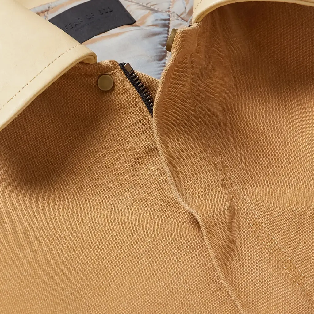 MR Porter X Fear Of God Leather-Trimmed Distressed Canvas Jacket Rust - Rust - Image 3