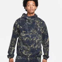 Nike ACG Therma-FIT Wolf Tree All-Over Print Pullover Top - Thunder Blue