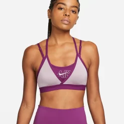 Nike Air Dri-FIT Indy Padded Strappy Sports Bra - Sangria