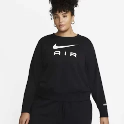 Nike Air Fleece Crew-Neck Sweatshirt (Plus Size) - Black
