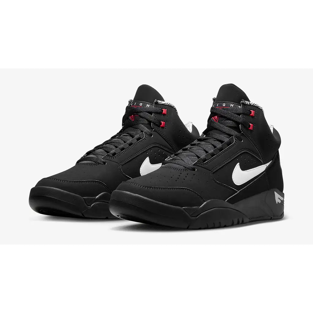 Nike Air Flight Lite Mid Black White Red - Image 2