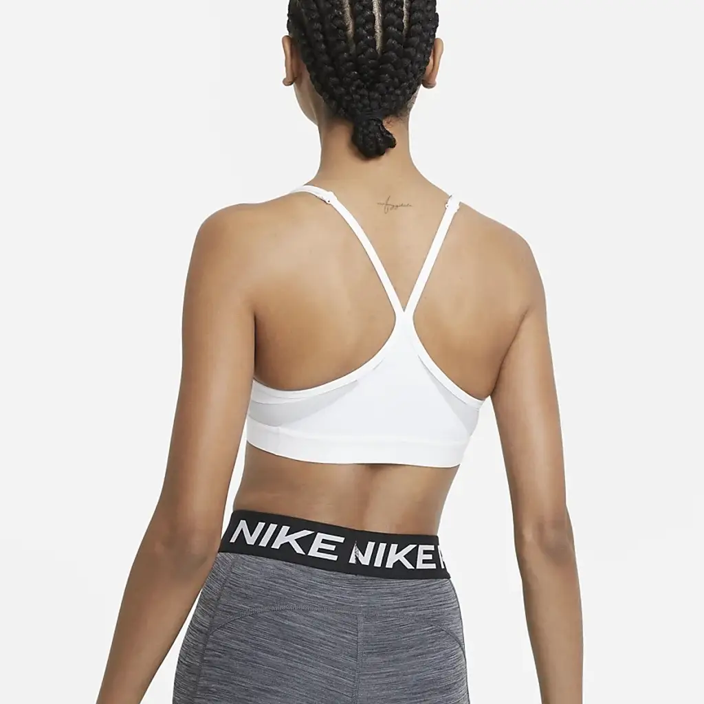 Nike Dri-FIT Indy Light-Support Padded V-Neck Sports Bra - White Grey Fog - Image 2