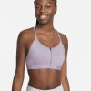 Nike Dri-FIT Indy Zip-Front Padded Sports Bra - Violet Haze