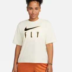 Nike Dri-FIT Swoosh Fly Boxy T-Shirt - Coconut Milk