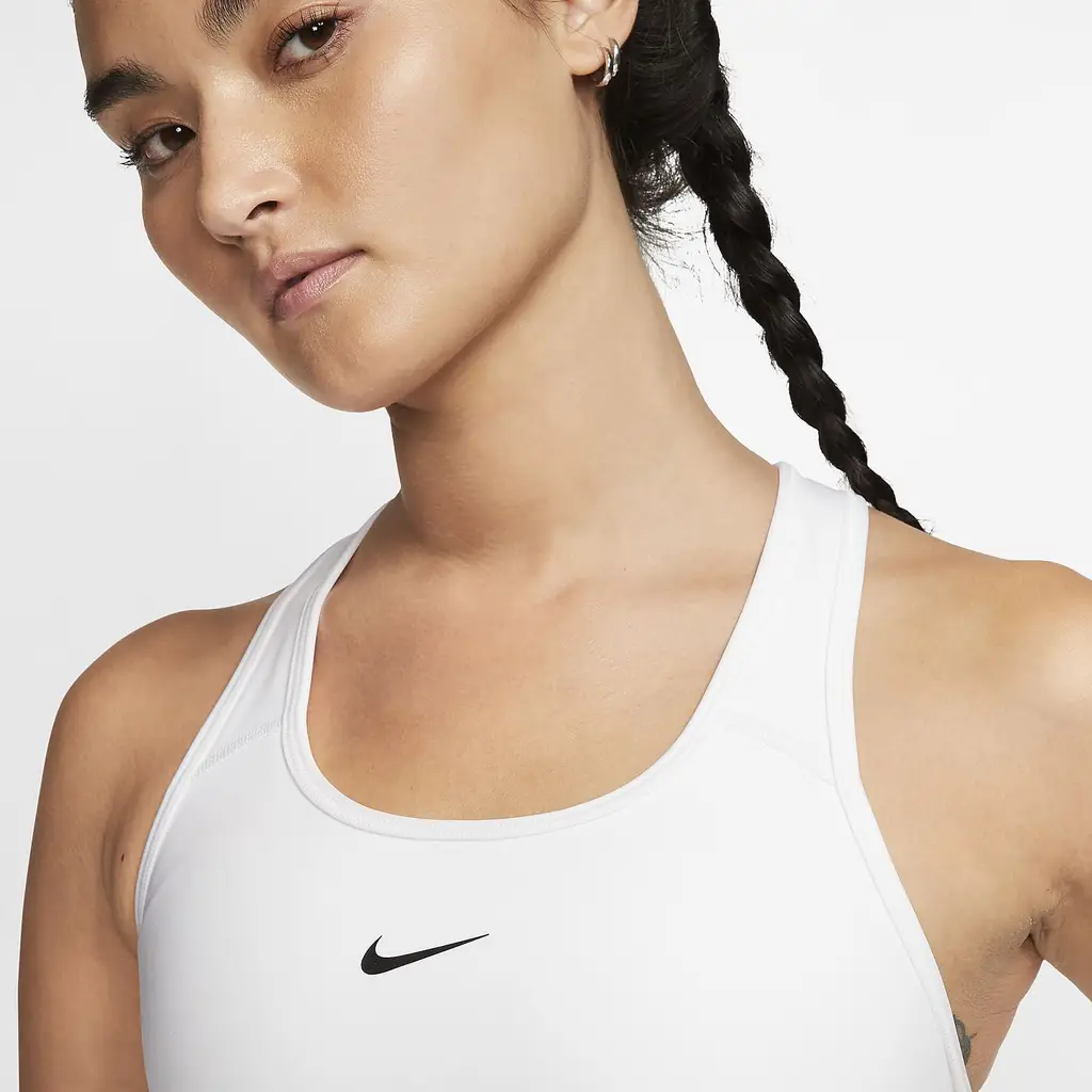 Nike Dri-FIT Swoosh Medium Support 1 Piece Pad Sports Bra - White - Image 3