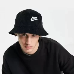 Nike Futura Logo Corduroy Bucket Hat - Black