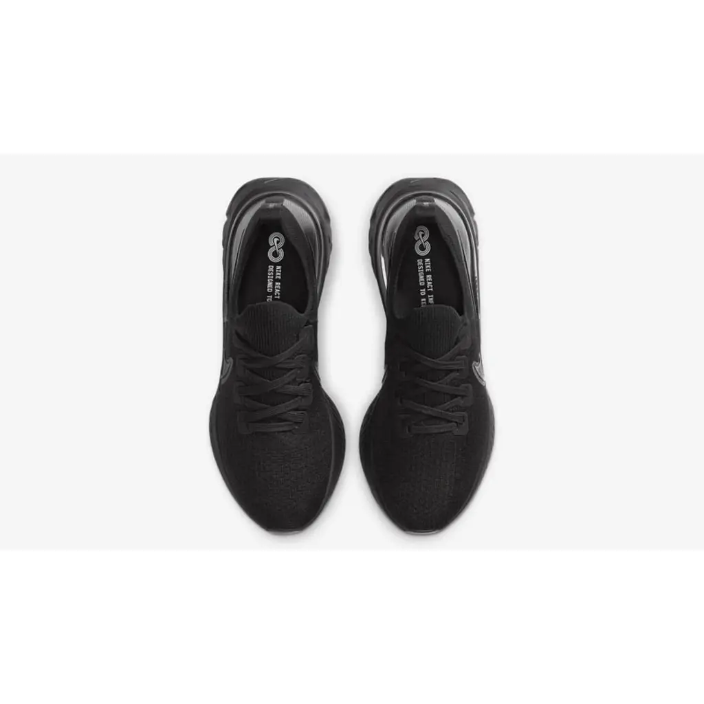 Nike React Infinity Run Flyknit Triple Black - Image 3