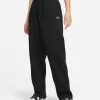 Nike Sportswear Collection Essential Mid-Rise Open Hem Fleece Trousers - Black